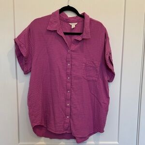 Caslon Pink Muslin/Gauze button down collared Shirt. 2X
